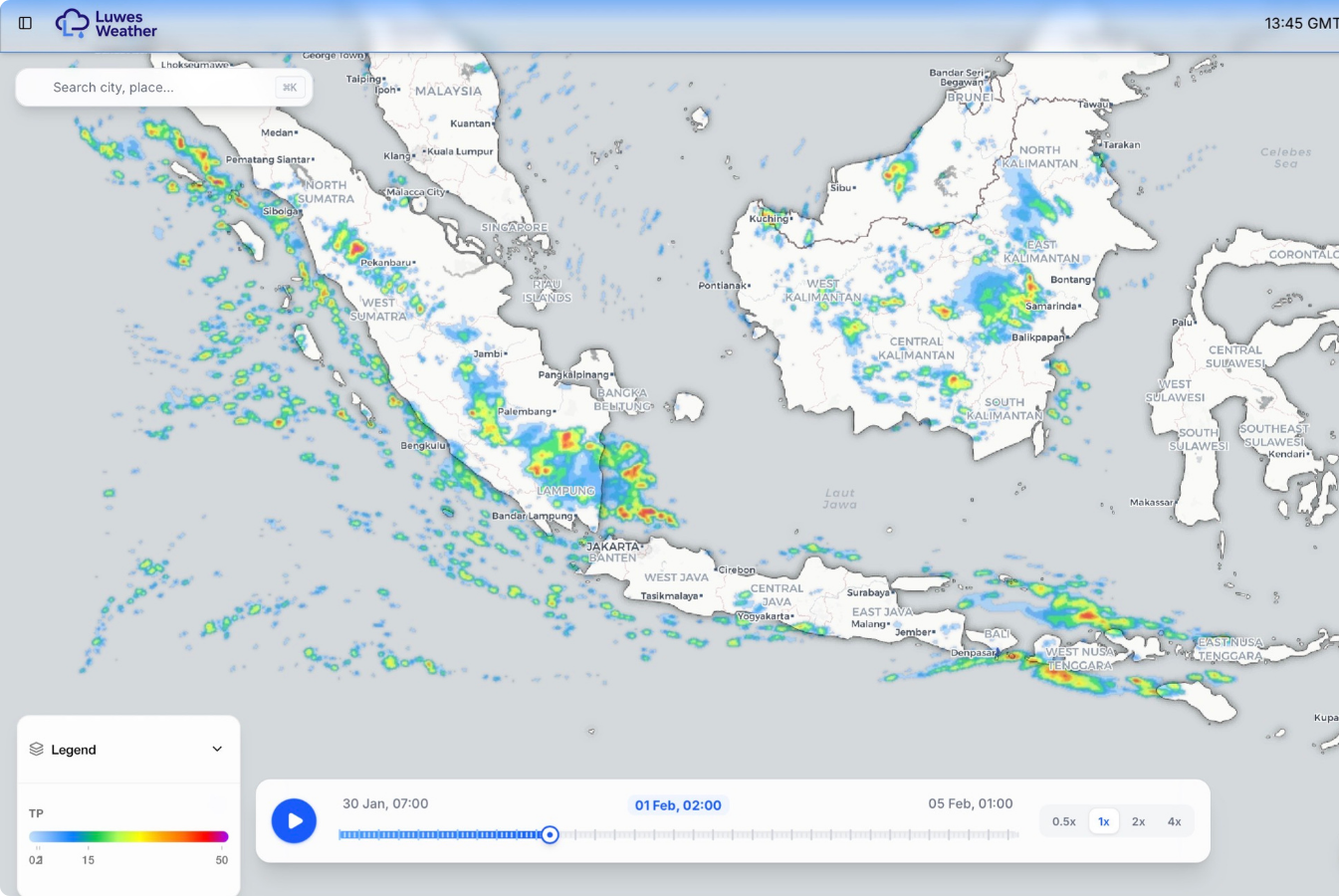 Peta cakupan prakiraan cuaca Indonesia