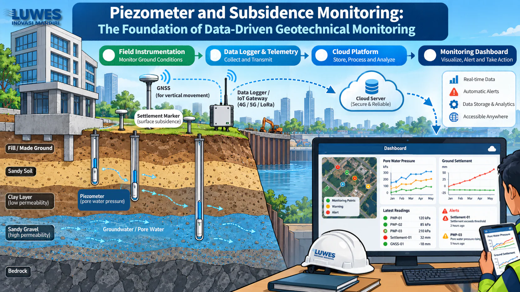 Piezometer dan Subsidence Monitoring: Fondasi Pemantauan Geoteknik Berbasis Data