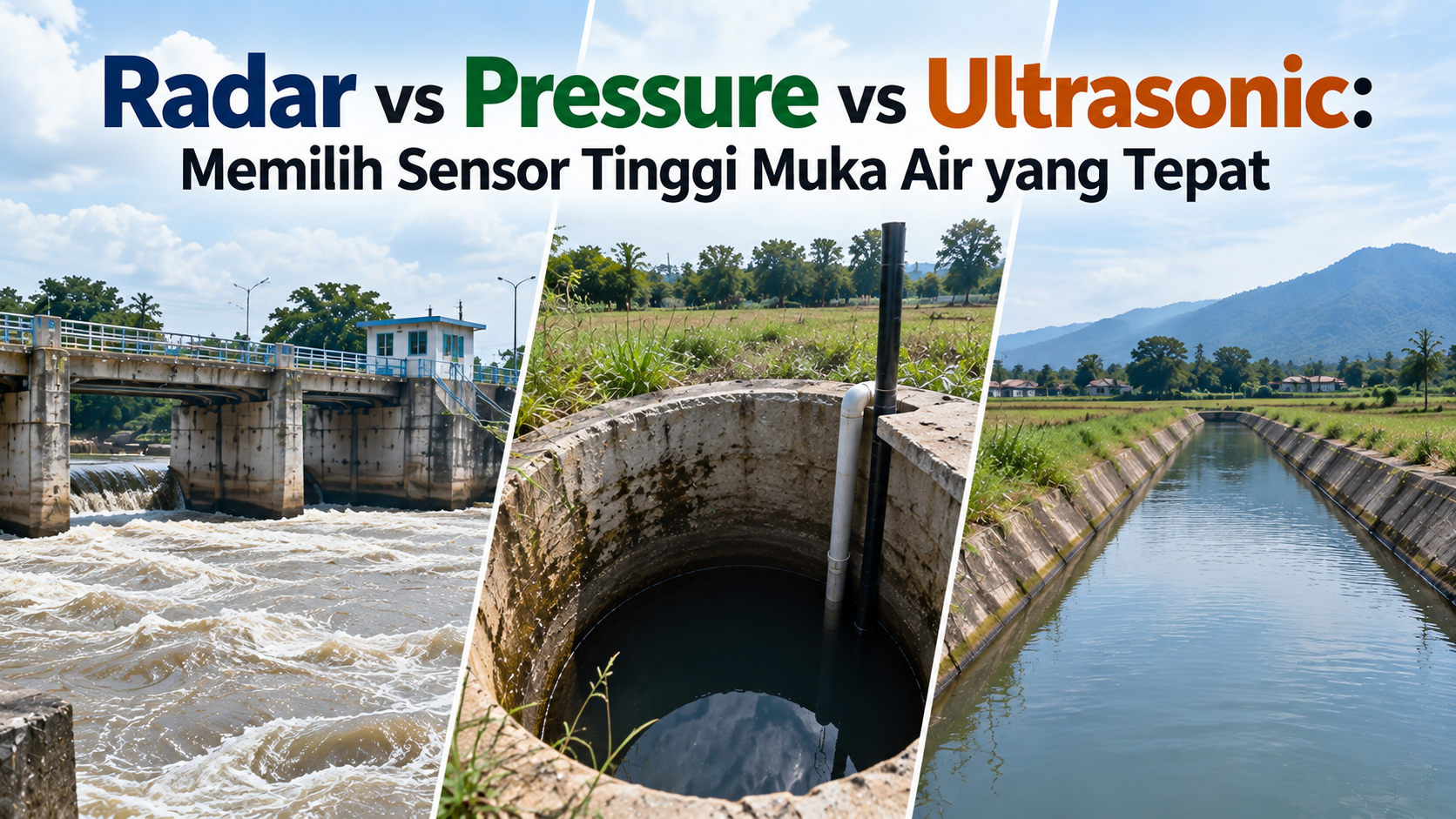 Radar vs Pressure vs Ultrasonic: Memilih Sensor Tinggi Muka Air yang Tepat